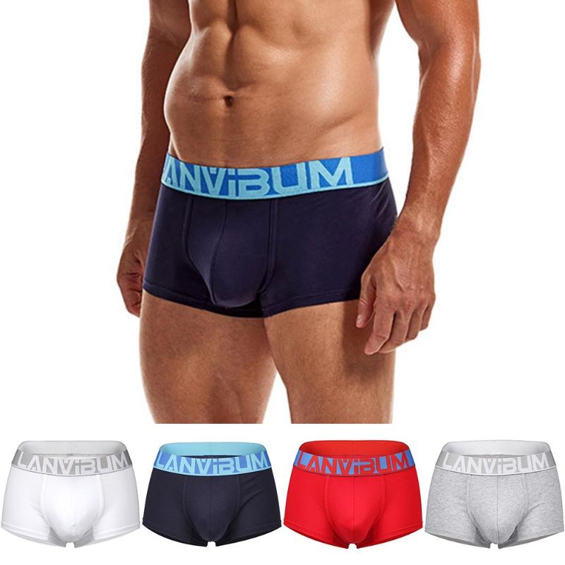 

Underpants Sexy Men Shorts U Convex Pouch Underwear Breathable Tight Panties Solid Color Cotton Elastic Boxer Briefs Lingerie, Black;white