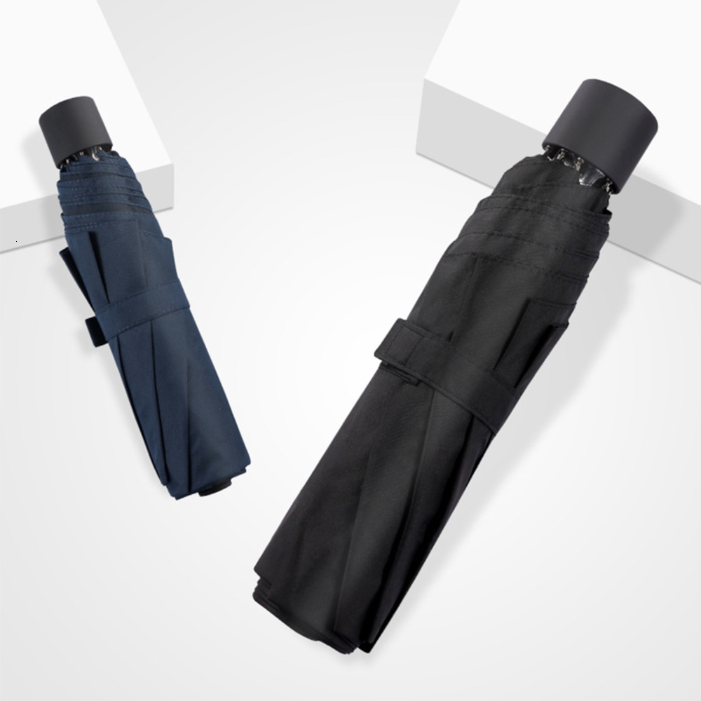 

Simple solid color umbrella hand open three fold men's and women's sunny print advertising customized gift