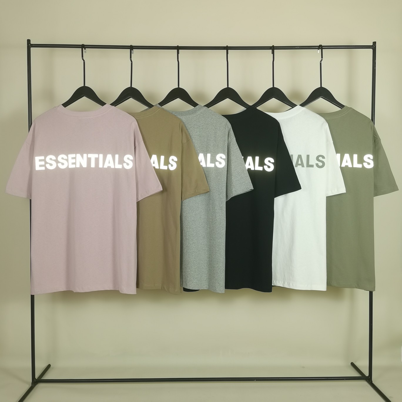 

Classic Men's T-shirts Off European Short-sleeved Essentials Reflective letters oversize T-shirt White Casual Streetwear Tshirt 626#, White;black