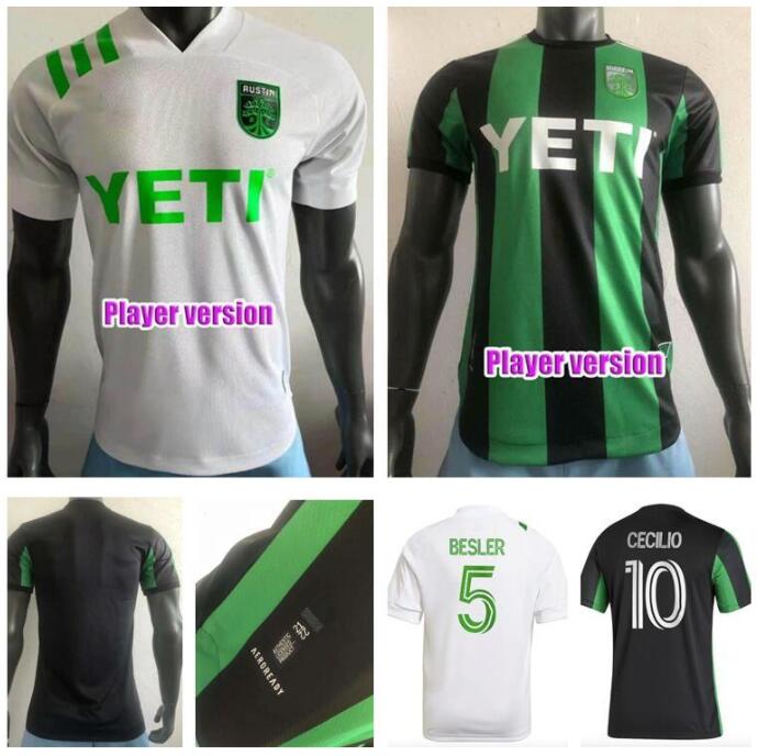 

Austin FC Player version soccer jerseys Inaugural MLS 21 22 Home Black Away White DARIO CONCA KLEBER XAVIER BAEZ Customize Football Shirts, Black;yellow