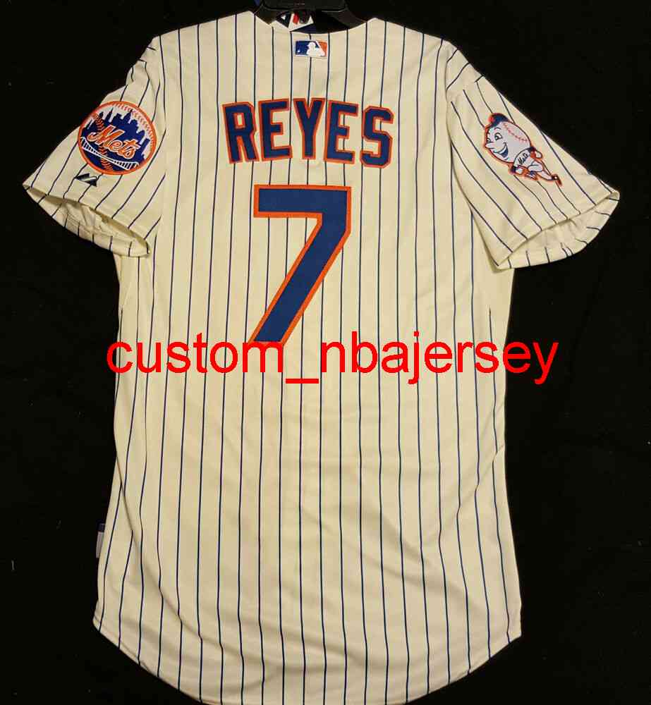 

Custom NEW YORK JOSE REYES COOL BASE MR MET PATCH Jersey Stitched Add Any Name Number -6XL Men Women Youth Baseball Jerseys, Ivory