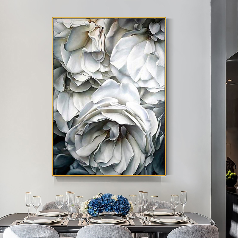 Black White European Style Flower Paintings For Living Room Classic Art Roses Abstract Canvas Pictures Poster Print Unframed-image-722081166