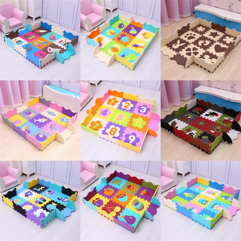 

25Pcs Kids Toys EVA Children's mat Foam Carpets Soft Floor Mat Puzzle Baby Play Mat Floor Developing Crawling Rugs With Fence 2082 Q2