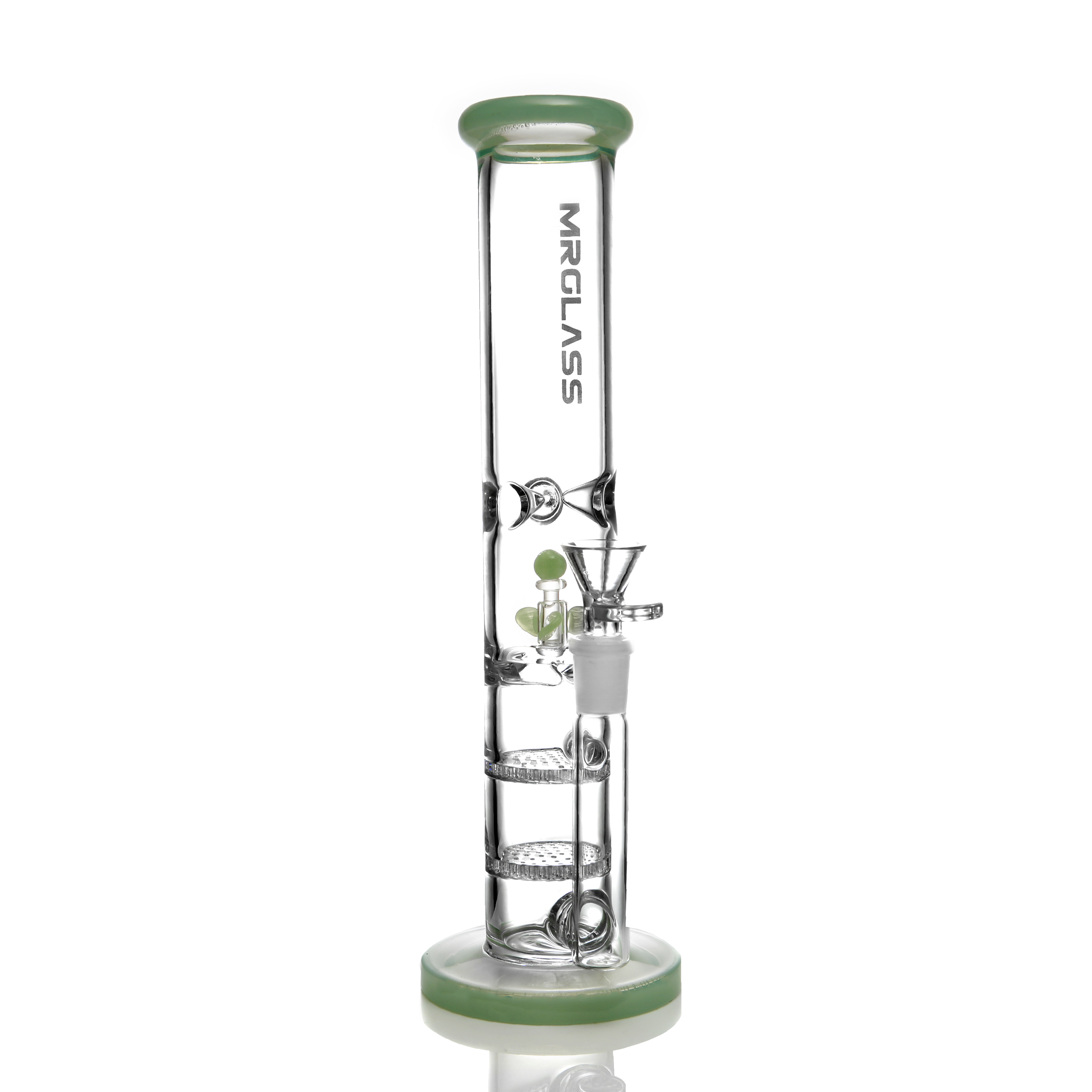 

Glass bong hookah water pipe 2022 newest 11.4inches three-bladed rotating windmill and double-layer honeycomb disc bubbler straight bongs dab rig