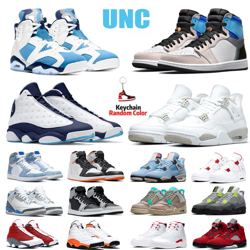 

Basketball Shoes Men Women 1s high OG 1 Hyper Royal University Blue 4s White Oreo 6s UNC Neon 5s Raging Bull Mens Athletic Sneakers Trainers, 1s university-blue