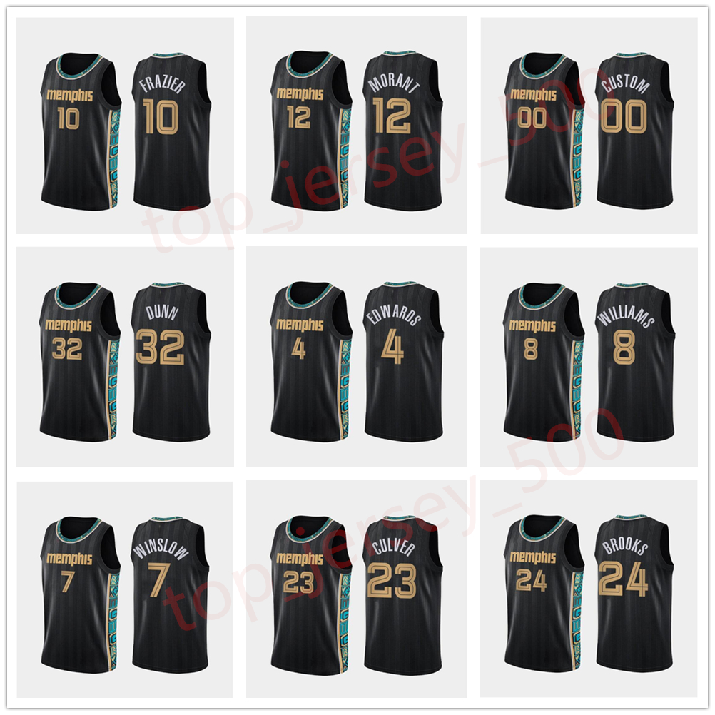 

Basketball Jersey Memphis's Grizzlies's Ziaire Williams Carsen Edwards Ja Morant Kris Dunn Jaren Jackson Jr. Custom Black Jerseys 2021 1201, As shown in illustration