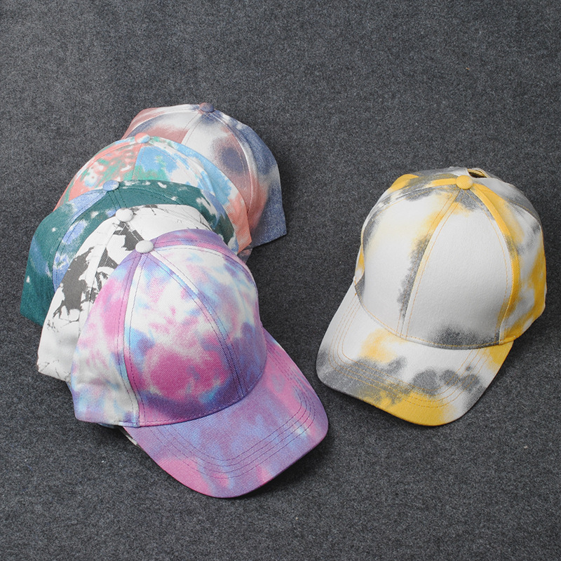 

Tie-dyed cross connection baseball cap fashion gradient print sunshade snabpack hat, Purple