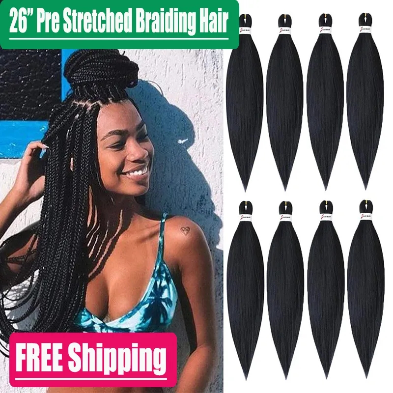 

Woman Designer black gradient pre-stretched braided hair crochet box braid extension cord 26 inches, Supplement (not shipped separately)