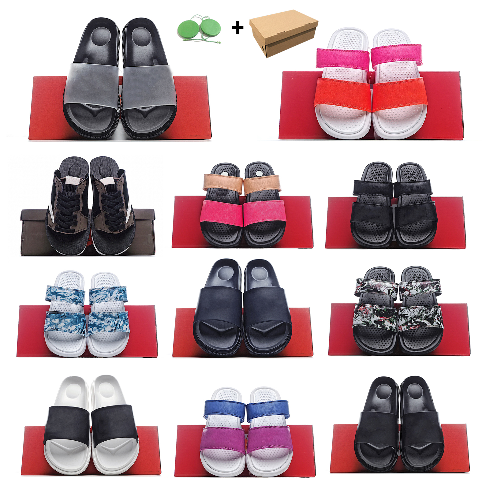 

Designer Summer men women slide beach slippers indoor sandals foam runner flat flip flops with box, Black