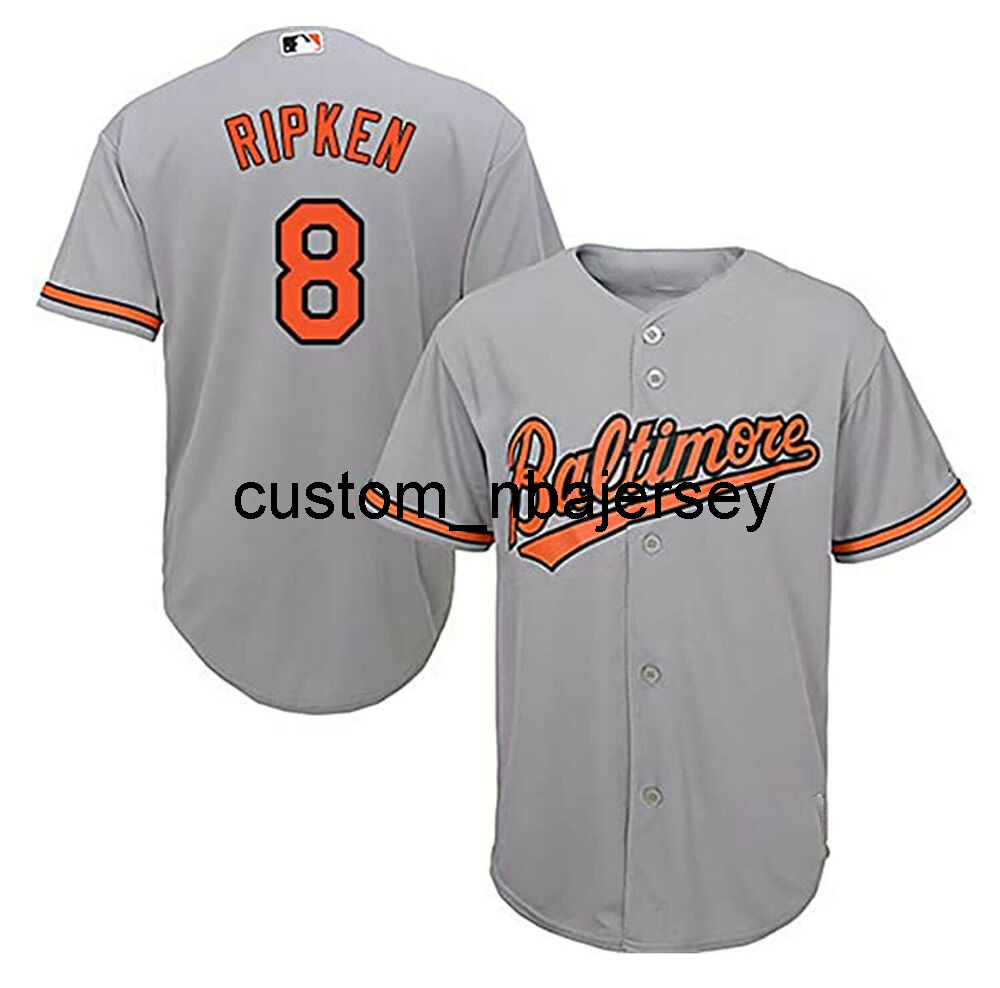 

Custom Cal Ripken Gray Baseball Jersey Stitch Any Name Number Men Women Youth baseball jersey, Grey