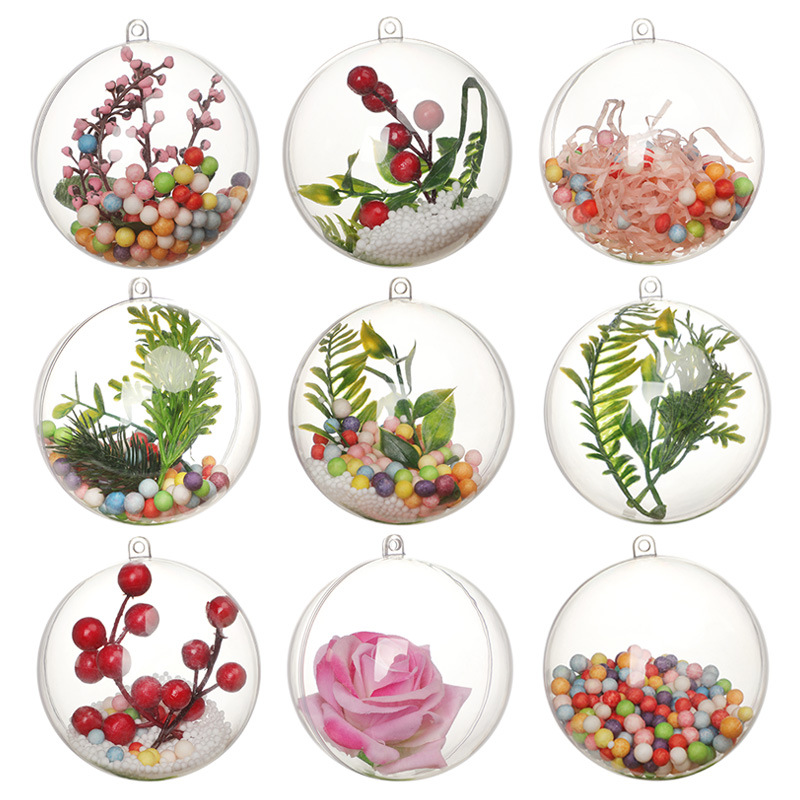 

Christmas Decorations balls ps hollow high transparent plastic ball festival decoration spheres eternal flower pendant Party Supplies