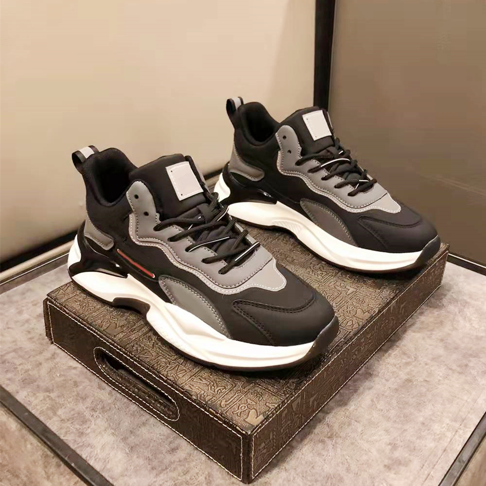 

Fashion Designer Men Casual Shoes Exquisite Leather Patchwork Color Low Cut Lace Up Breathable Running Sports Trainers Leisure Man Outdoor Basketball Sneakers, Color1