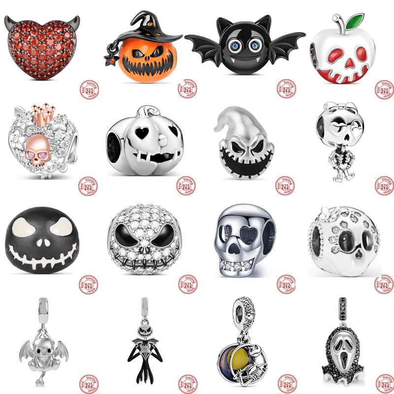 

Other 925 Sterling Silver Bat Skull Skeleton Girl Beads Fit Original Charms Bracelet Bangles DIY Fashion Jewelry For Women