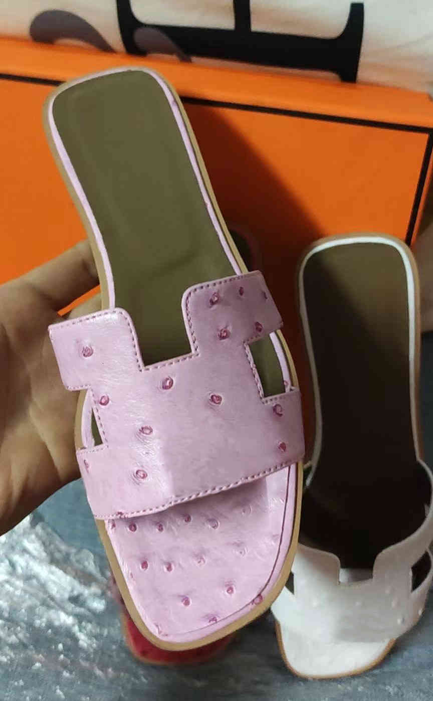 

women Designer sandals ladies luxury genuine leather slippers flip flops shoe Oran sandal party wedding shoes with box size 35-43 278, H00121