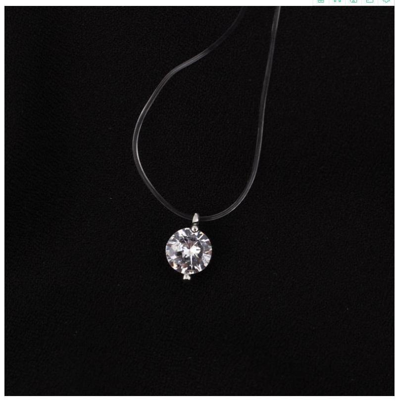 

Chokers Invisible Fish Line Crystal Women Clavicle Chain Lady Feminino Collar Necklace Pendants Neck Zircon