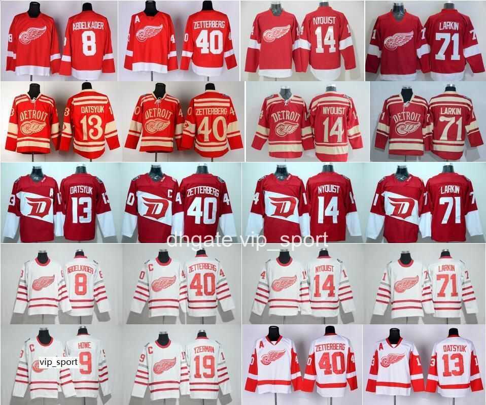

Detroit Red Wings Hockey 13 Pavel Datsyuk Jersey 2016 Stadium Series Centennial Classic 40 Henrik Zetterberg Gordie Howe Steve Yzerman, Red ad new style