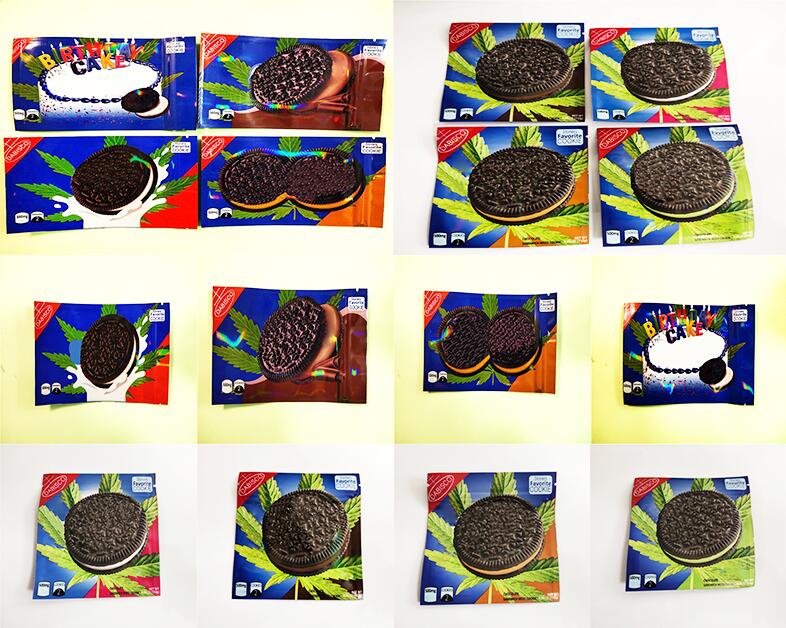 

2021 500mg empty Stoneo Cookie bag resealable Edible holographic edibles packaging mylar bags smell proof