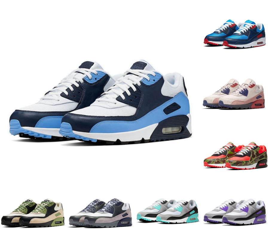 

90 mens running shoes Triple White black red UNC 90s men women trainers sports sneakers Pale Ivory Camo London Grey Bred CNY Lahar Escape Hy