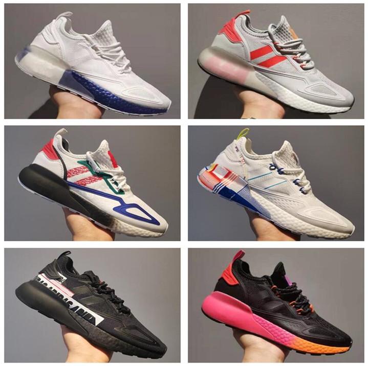

2021 Original 4D ZX 2K Boost Running Shoes Outdoor White Multi Solar Red Blue Men Women Green Black Future Trainers Sneakers Sports, A6