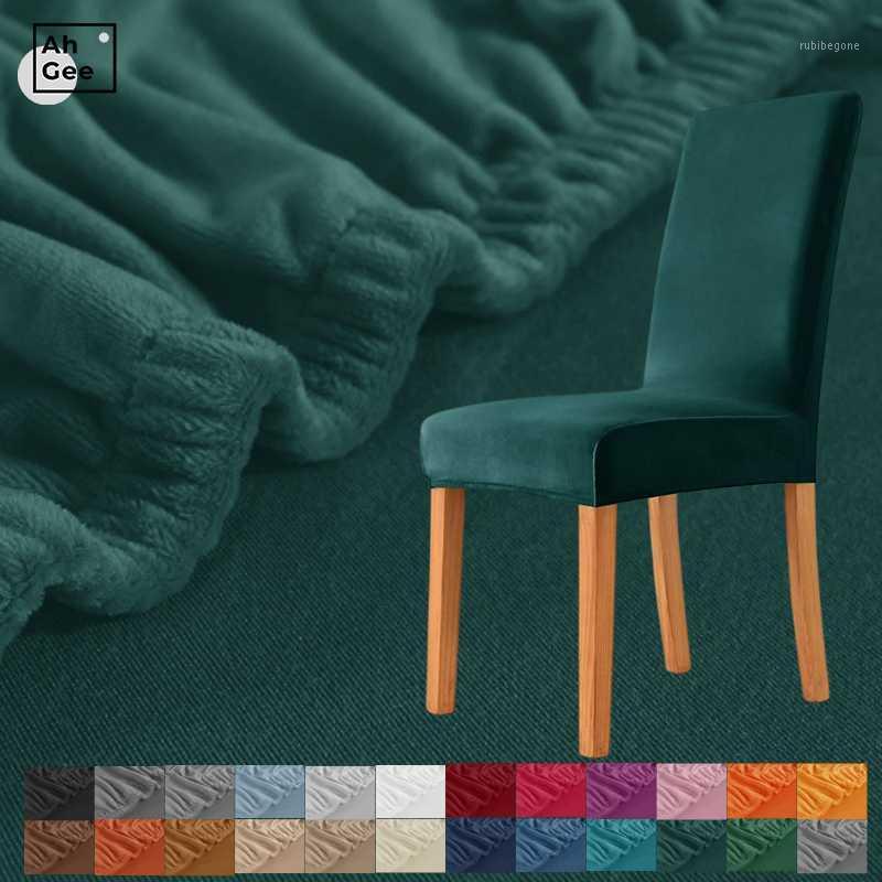 

Elastic Seat Covers With Back Green Velvet Chair For Chairs Kitchen Spandex Cover Stretch Dining Room