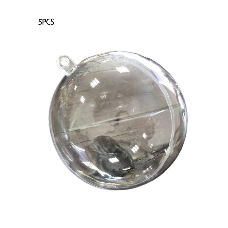 

Party Decoration 5PCS Christmas Tree Clear Balls Fillable Baubles DIY Sphere 4/6/8cm Transparent Open Plastic Decorations Ball