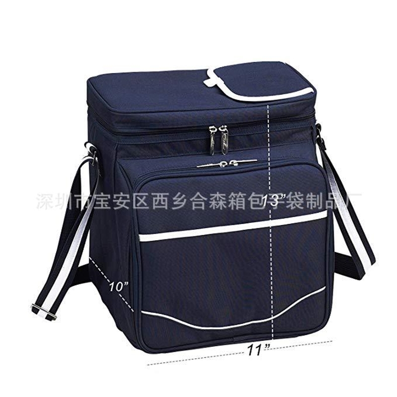 

Fashionable thermal insulation camping portable car bright orange picnic one shoulder handbag, Blue
