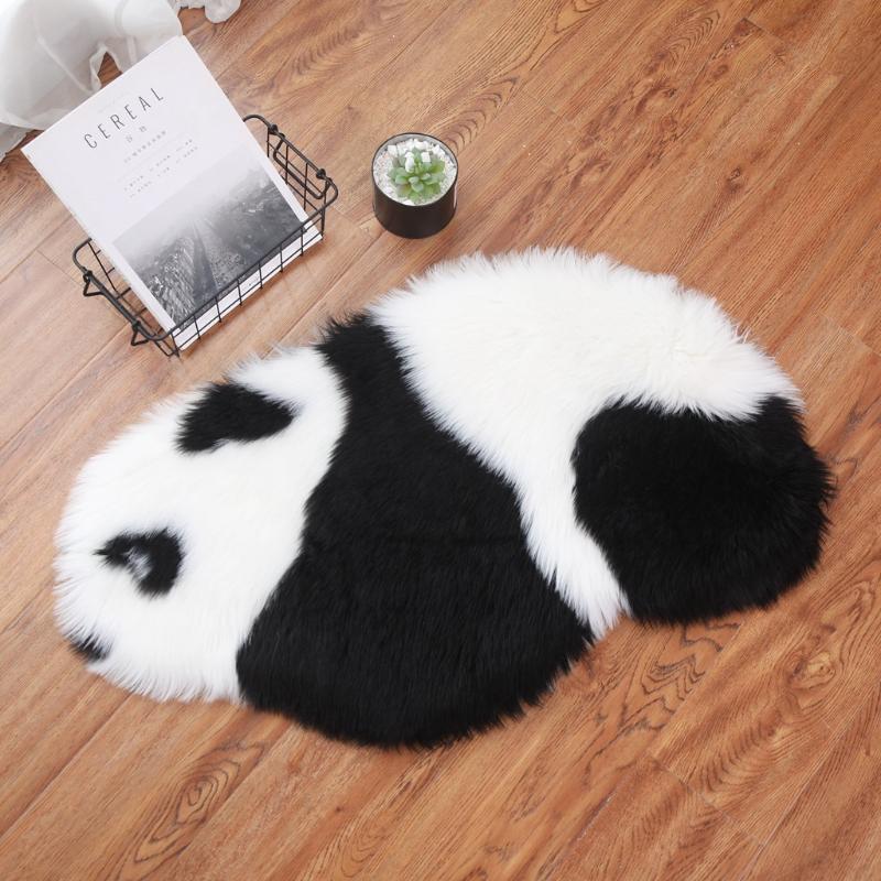 

Carpets Fashionable Panda Carpet Cute Children's Artificial Leather Anti-slip Mat Animal Natural Shape Printed, Green