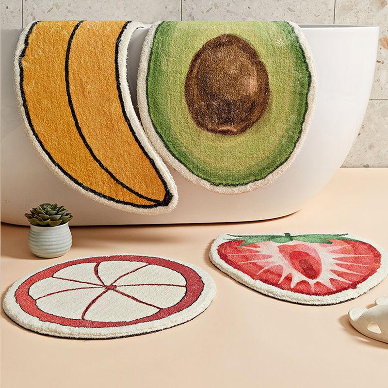 

Carpets Creative Doormat Fruit Banana Strawberry Non-Slip Floor Carpet For Bathroom Kitchen Front Door Rug Avocado Design Entrance Mat