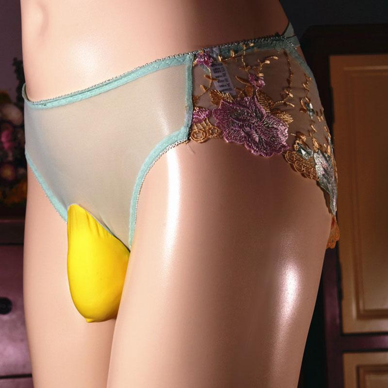 

Underpants Mens Gay Sissy Sexy Panties Homme Lingerie See Through Lace Mesh Thongs Bowknot Bandage Jockstraps Male Bikini Briefs Underwear, Black