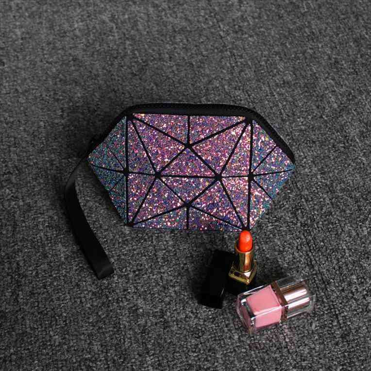 

geometric cosmetic for women bag sequin glitter makeup bao ladies