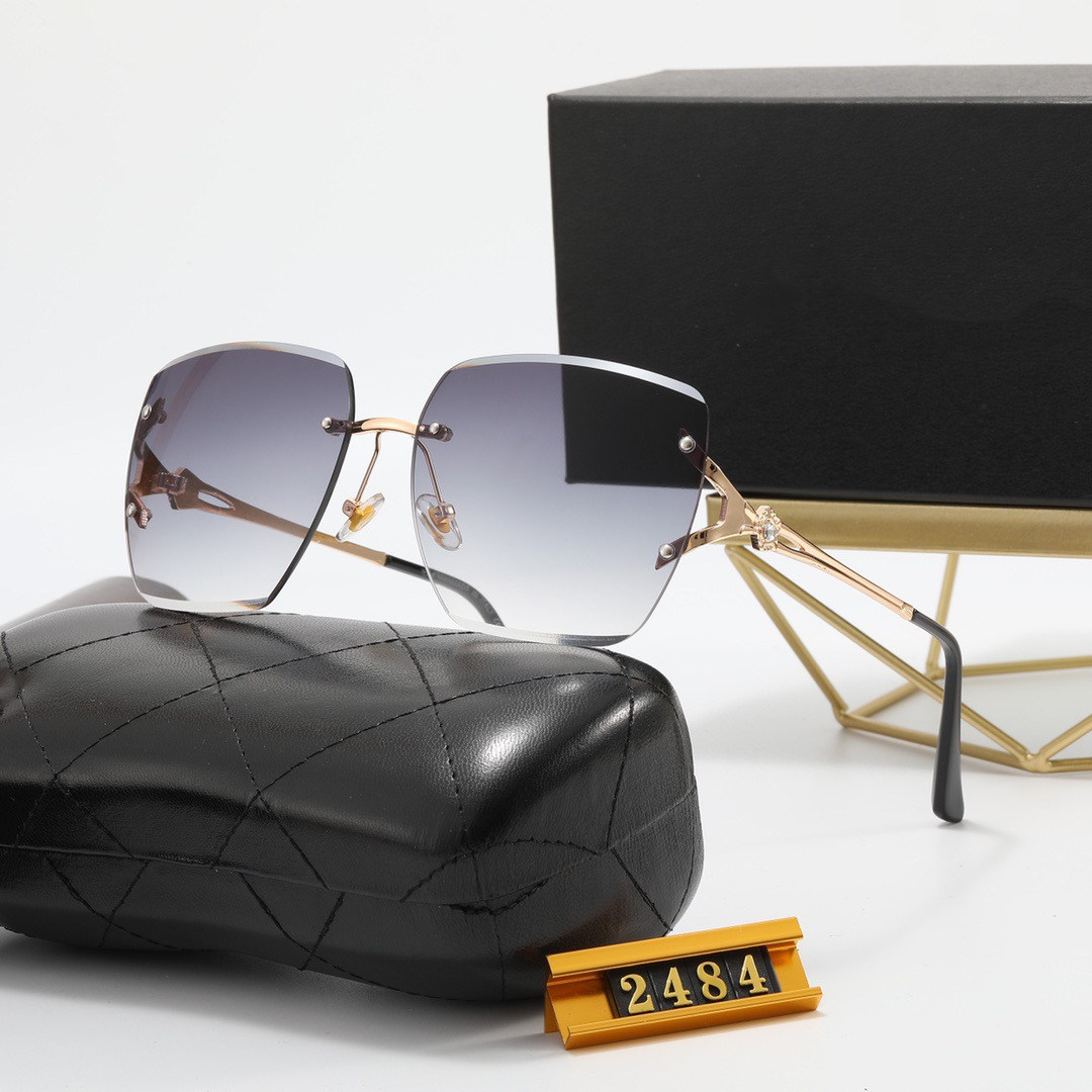 

Fashion luxury Sunglasses men's and women's glasses high quality metal full frame lens with box