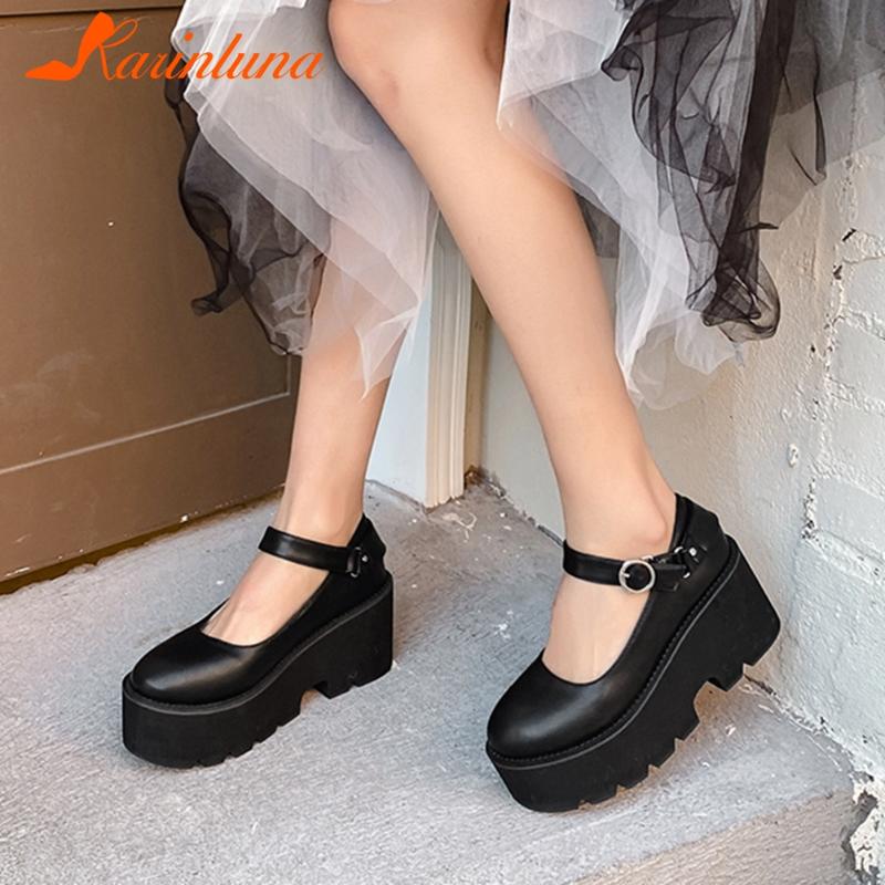 

Arrivals Brand Design Shoes Women Sweet Girls Large Size 35-40 Mary Janes Chunky Heels Leisure Fashion Pumps Dress, Black