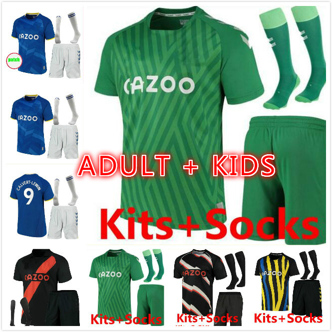 

adult kids kit 21 22 Calvert-Lewin james soccer Jersey KEAN RICHARLISON SIGURDSSON ANDRÉ GOMES KEANE WALCOTT 2021 2022 TOSUN Green goalkeepe, Black;yellow