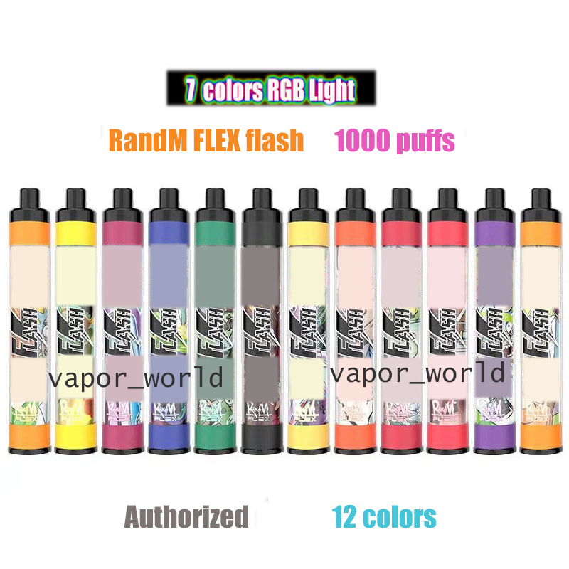 

Disposable Vape RandM FLEX Flash 1000 puffs e cigarettes 650mah battery 4ml Capacity Device VS DAZZLE RGB Lights