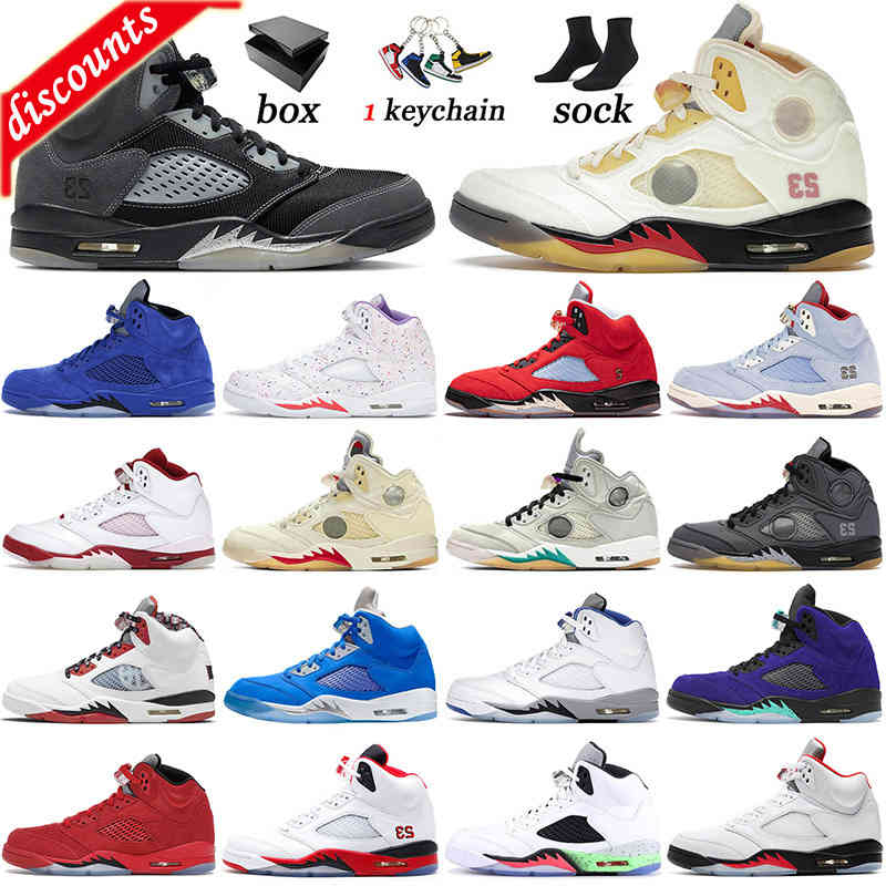 

{Newest}Jumpman 5 5s V 2021 Arrival With Box Basketball Shoes Sail Mens Women Off Anthracite Raging Bull Stealth SE Oregon Trainers Sports Sneakers, C45 quai 54 40-47