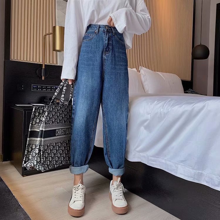 

jeans f5298 women's fashion high waisted and thin in spring autumn of 2021, Blue