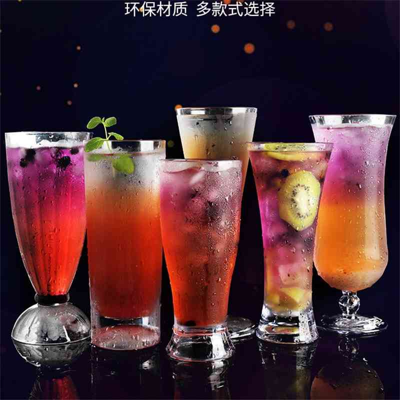 

Acrylic drink milkshake milk tea plastic juice low temperature resistant water cup, White