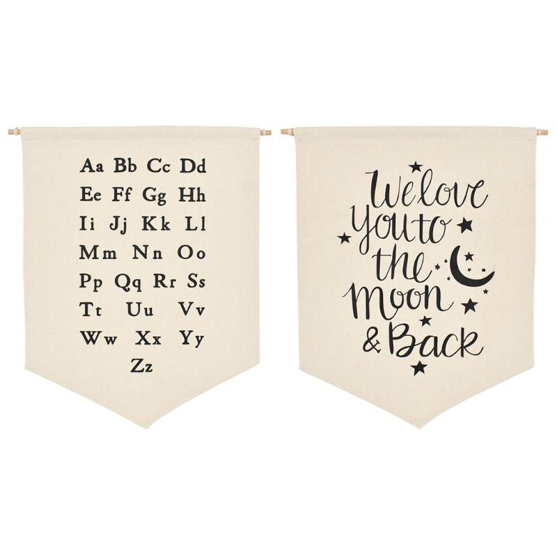

Nordic Hanging Canvas Pennant Kids Room Wall Banner Home Decoration Ornaments