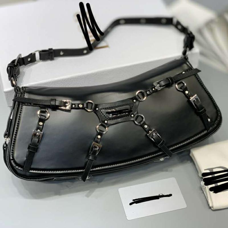 

Juanjuan Vintage Punk Series Underarm Bag With Retro Bandage Waist Bags