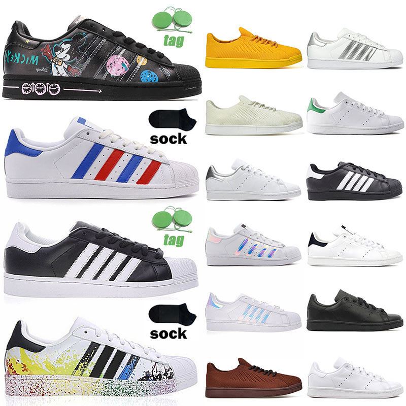 

Stan Cartoon Print men women Casual Shoe TOP smith Core Black Cloud White Ecru Tint Sliver Triple Red oreo Laser Orange Yellow Green Active Purple Platform Sneaker, A5 36-45 silver