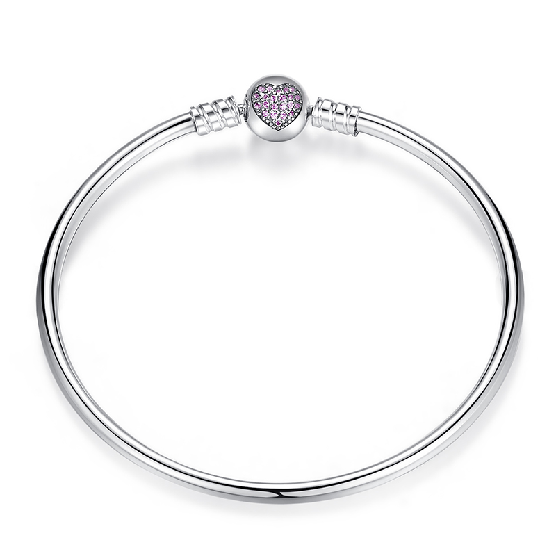 

Factory Price 925 Sterling Silver bracelet Bangle with LOGO Engraved for PAS904 European Charms and Give your girlfriend a gift
