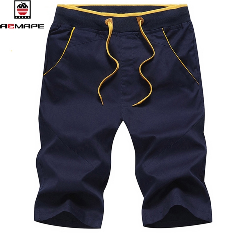 

AEMAPE Brand Men Summer Casual Shorts Relaxed Sweatpants Workout Cotton Fitness Boardshorts Fashion Joggers Solid Short 210721, Sky blue