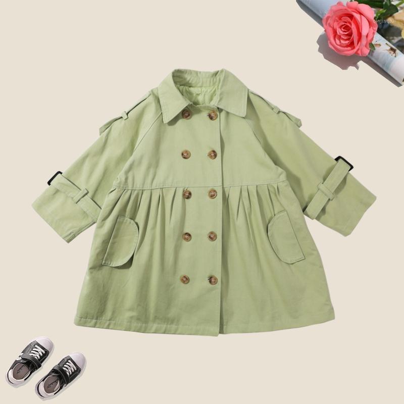 

Coat Spring & Autumn Long For Baby Girls Children Windbreakers Kids Clothes Fashion Toddler Coats 4 6 8 Years 2021, Blue;gray