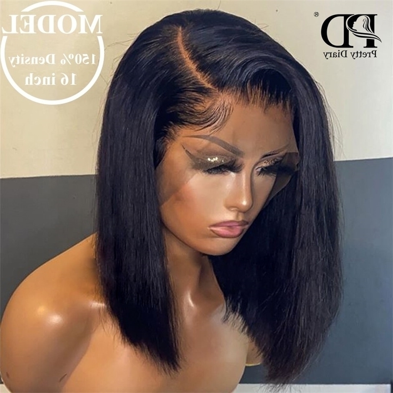 

Bob natural hair Straight Human Wig Pre Plucked with Baby Hair Brazilian frontal Remy 4x4 5x5 Closure Wigs For Black Women, 5x5 lace wig