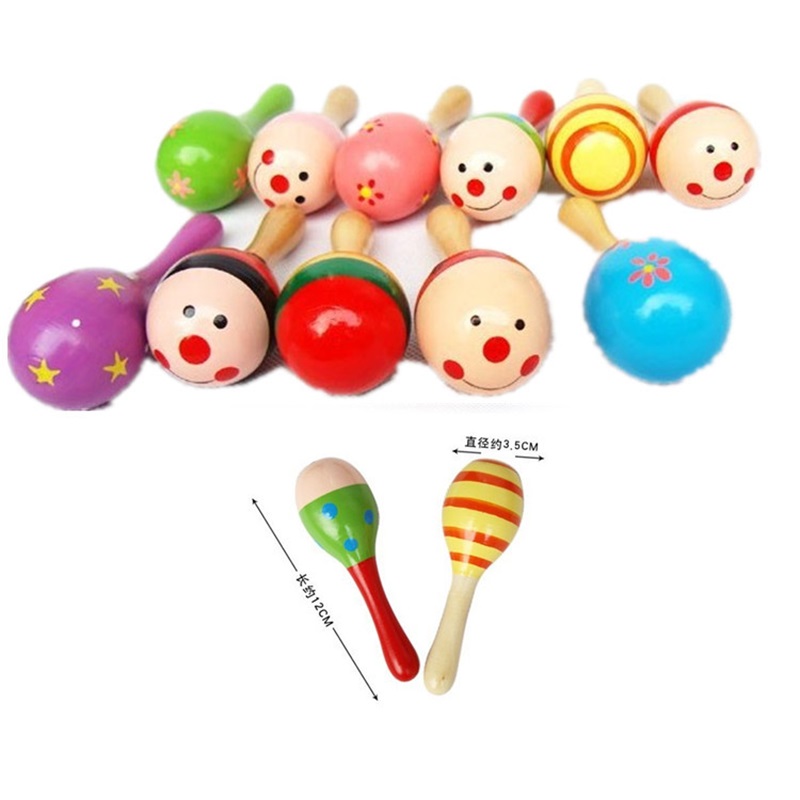 

Baby Toys Kids Wooden Rattle Maracas Cabasa Music Instrument Sand Hammer Orff Instrument Maracas Infant toys 0601862 407 K2