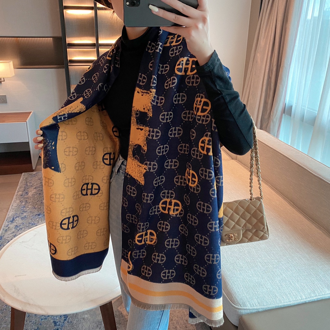 

2022 Fashionable best-selling women's Xin scarf, Autumn/winter warm cashmere printed long scarves 180*65cm Fast delivery