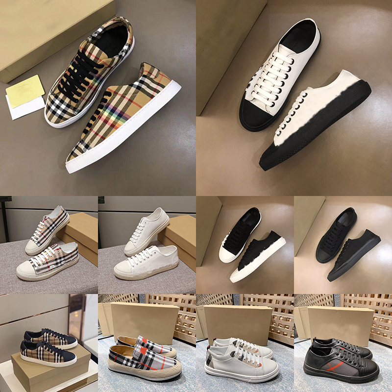 

High Quality Bur Mens Designers Shoes England Genuine Leather Classic Canvas Fashion Luxurys Casual Men Sneakers Flats Platform Oversized Shoe zapatos de hombre, 88