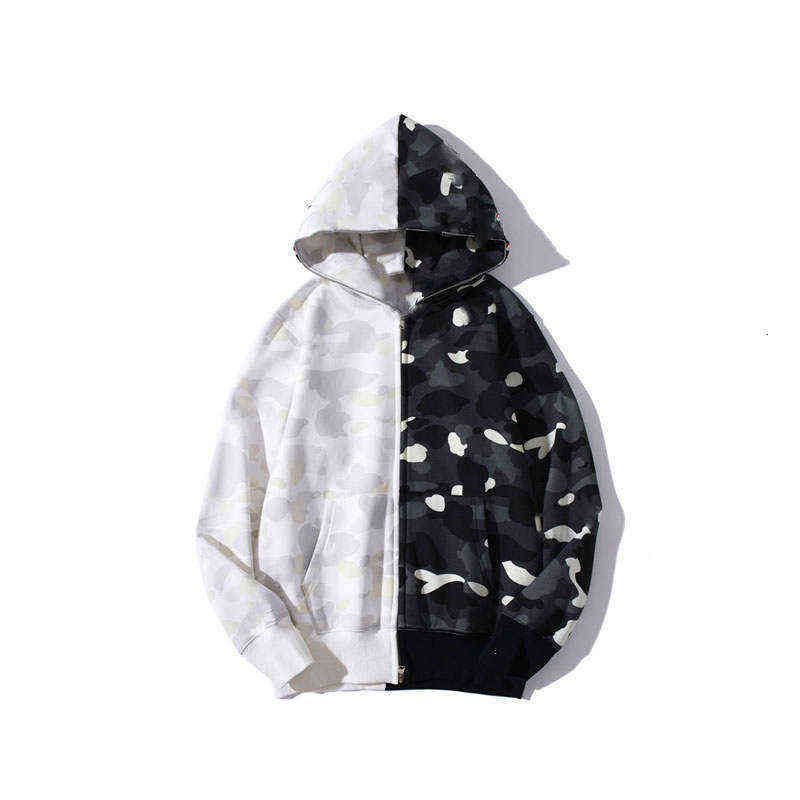 

Shark Head Camo Full-zip Bathing Camouflage Ape Hoodie Men Black White Sweatshirt Jacket Coat Uk, 10