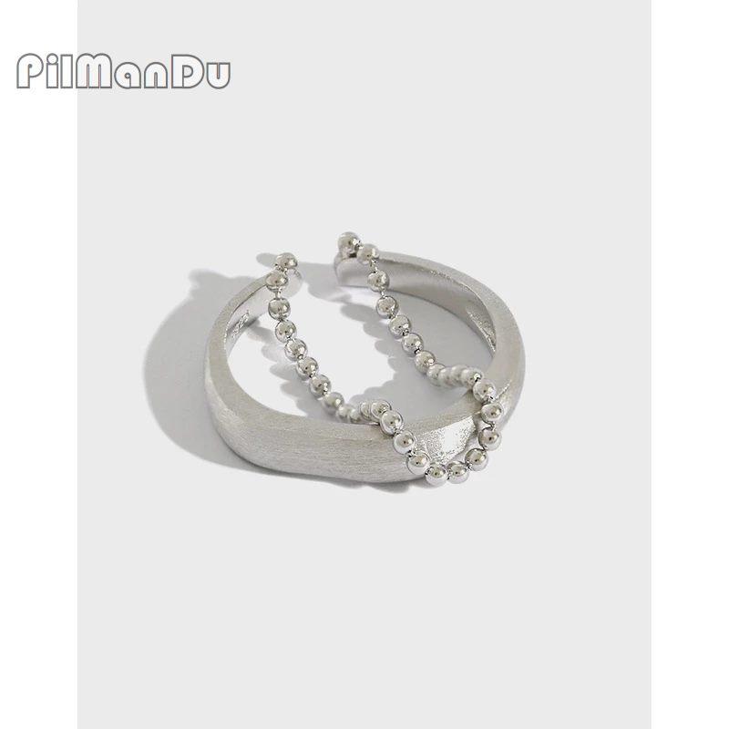 

Cluster Rings PilManDu S925 Sterling Silver Finger Custume Jewelry Open Adjustable Ring Retro Luxury Wedding, Golden;silver