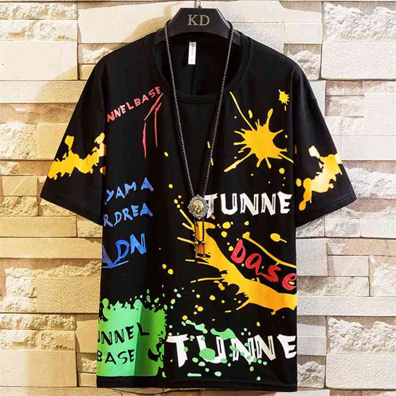 Men T-shirt 4 colors hip hop Cotton O-Neck Printed letters clothes Men's High Quality Top Tees Male Streetwear coat 210726